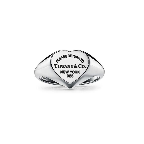 💛 Authentic Return To Tiffany Heart Signet Ring - Picture 2 of 8